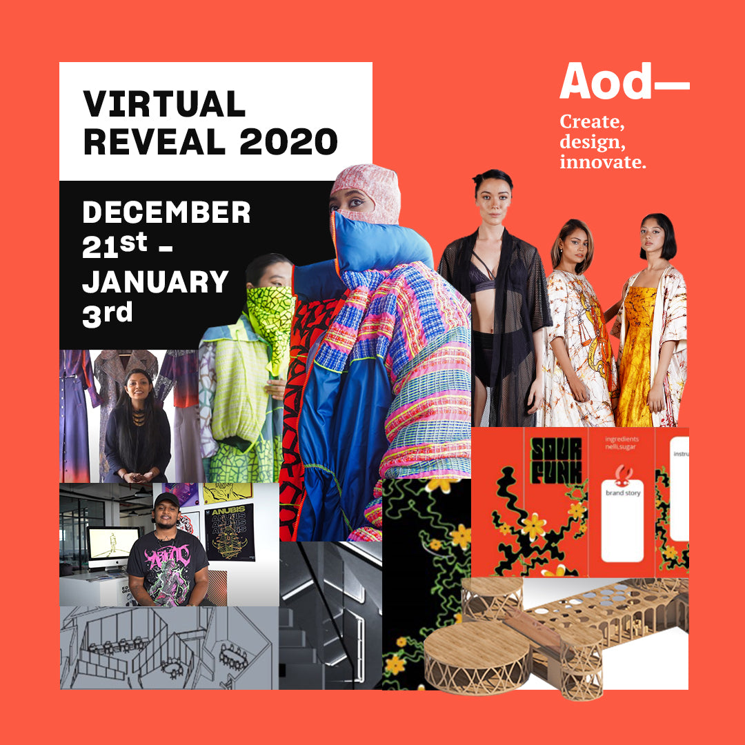 Fresh creativity, global design minds, leading jobs for young innovators—all coming together as AOD launches Reveal 2020 virtual grad show