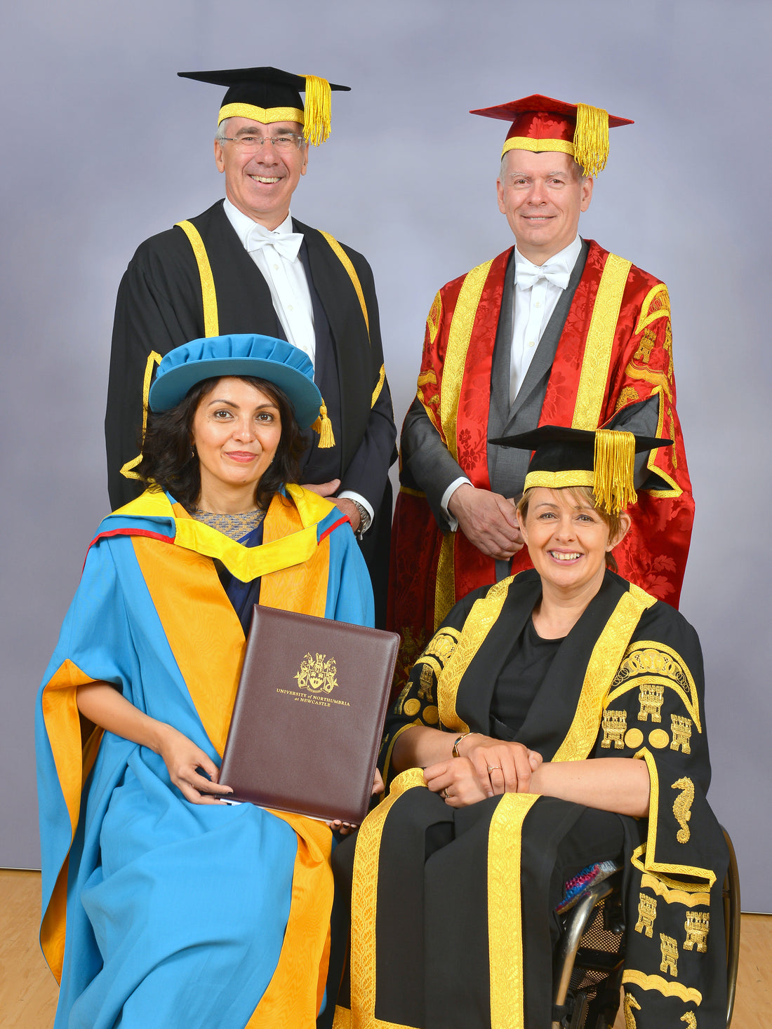 Chair Northumbria University’s Board of Governors Chris Sayer , Vice Chancellor and Chief executive Professor Andrew, Linda Speldewinde – Chairperson Design Corp and chancellor – The Baroness Grey – Thompson DBE from Northumbria University UK